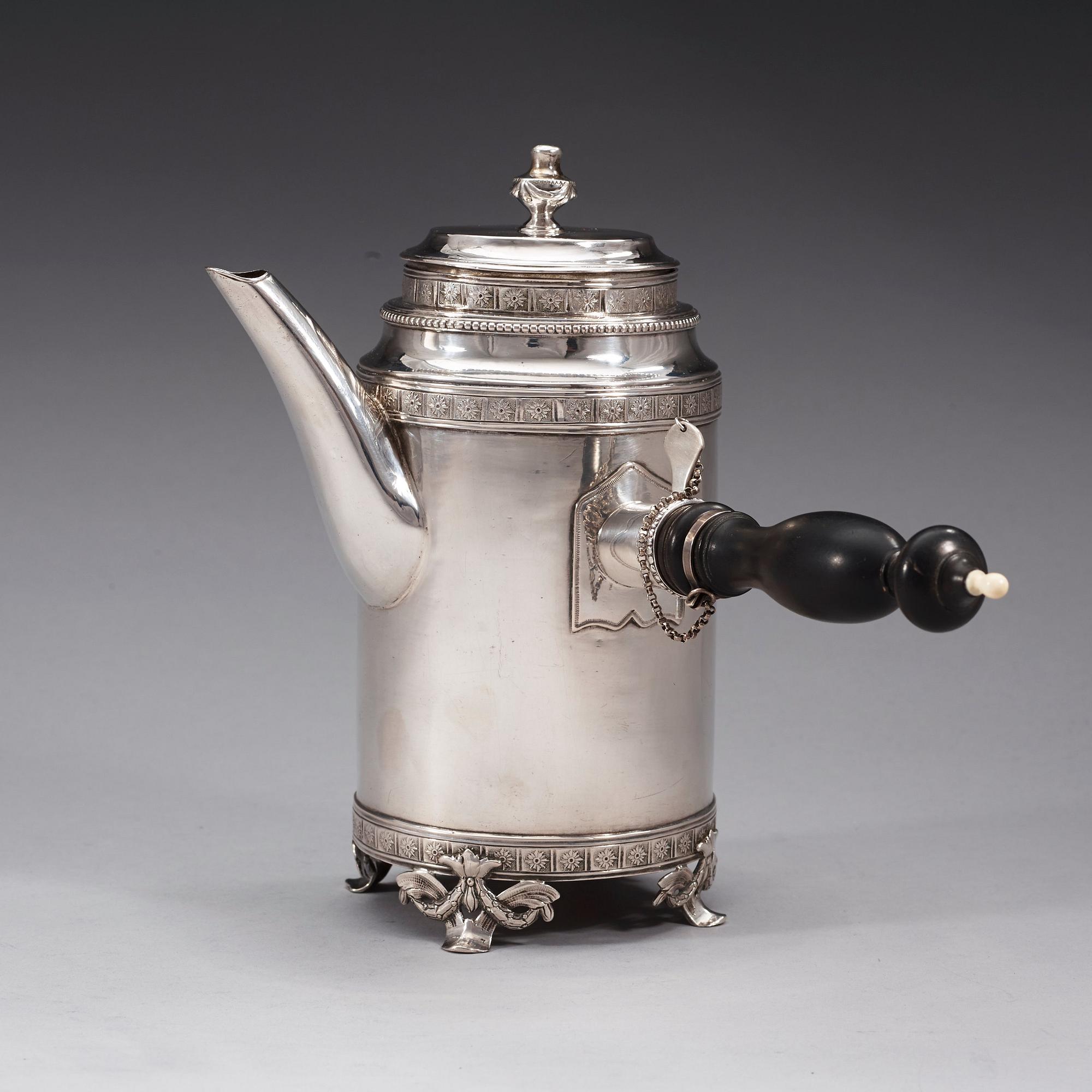 KAFFEKANNA, av Johan Stras, Stockholm 1782. Gustaviansk.