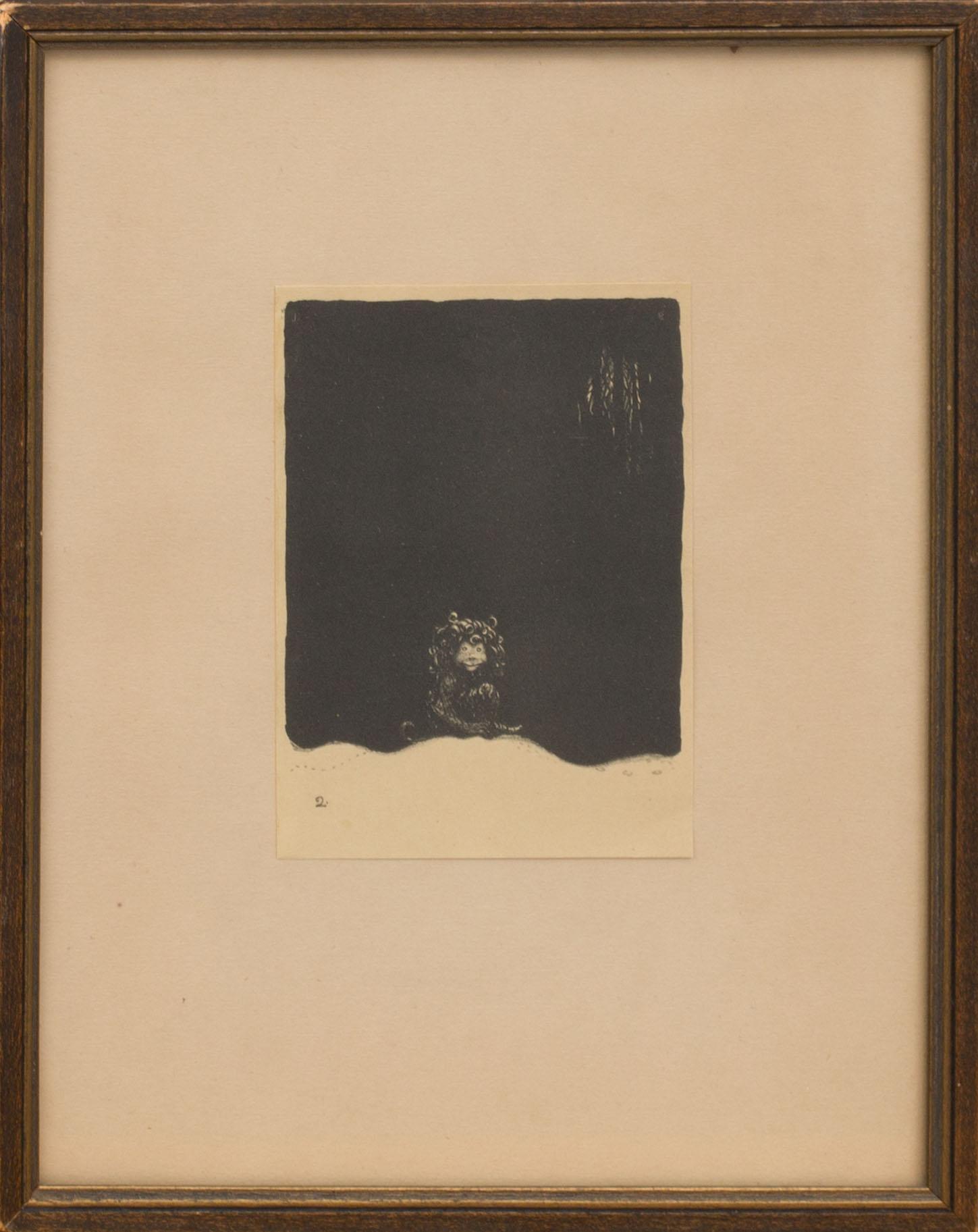 JOHN BAUER, litografi, osignerad. "Humpe" ur serien Troll.