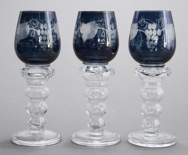 GLASSERVISDELAR, 22 st, "Remmare", Gulla Skruf, 1900-tal.