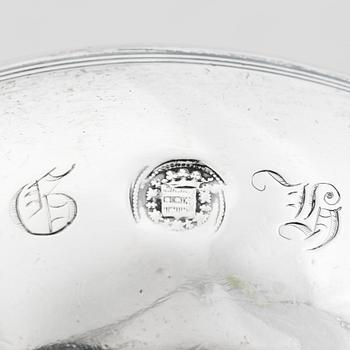 Adolf Zethelius, nattljusstakar, ett par, silver, Stockholm 1816.