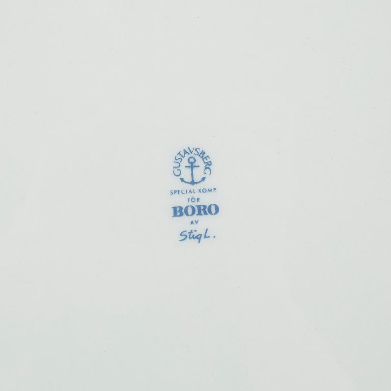 STIG LINDBERG, servisdelar, 16 st, "Boro", porslin, Gustavsberg.