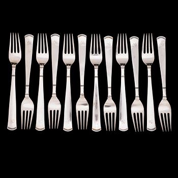 JACOB ÄNGMAN, a 102-piece silver cutlery set 'Rosenholm' for GAB Stockholm 1937.