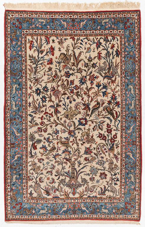 Carpet, Ghom, approx. 215 x 140 cm.