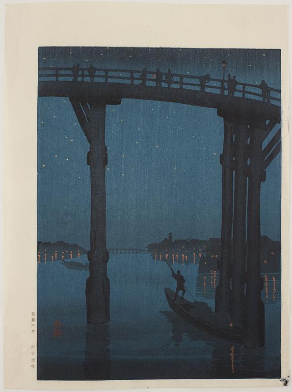 EIJIRO KOBAYASHI (1870-1946), samt KOHO SHODA (1875-1946), färgträsnitt, 2 st, Japan, 1900-tal.