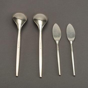 OLE HAGE, sterling silver, bestick, 15 delar, modell "TULIP" för A. Michelsen Danmark, 1900-talets mitt.