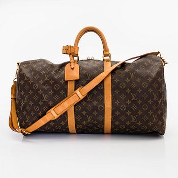 Louis Vuitton, a Monogram Canvas 'Keepall 55 Bandoulière' weekend bag.