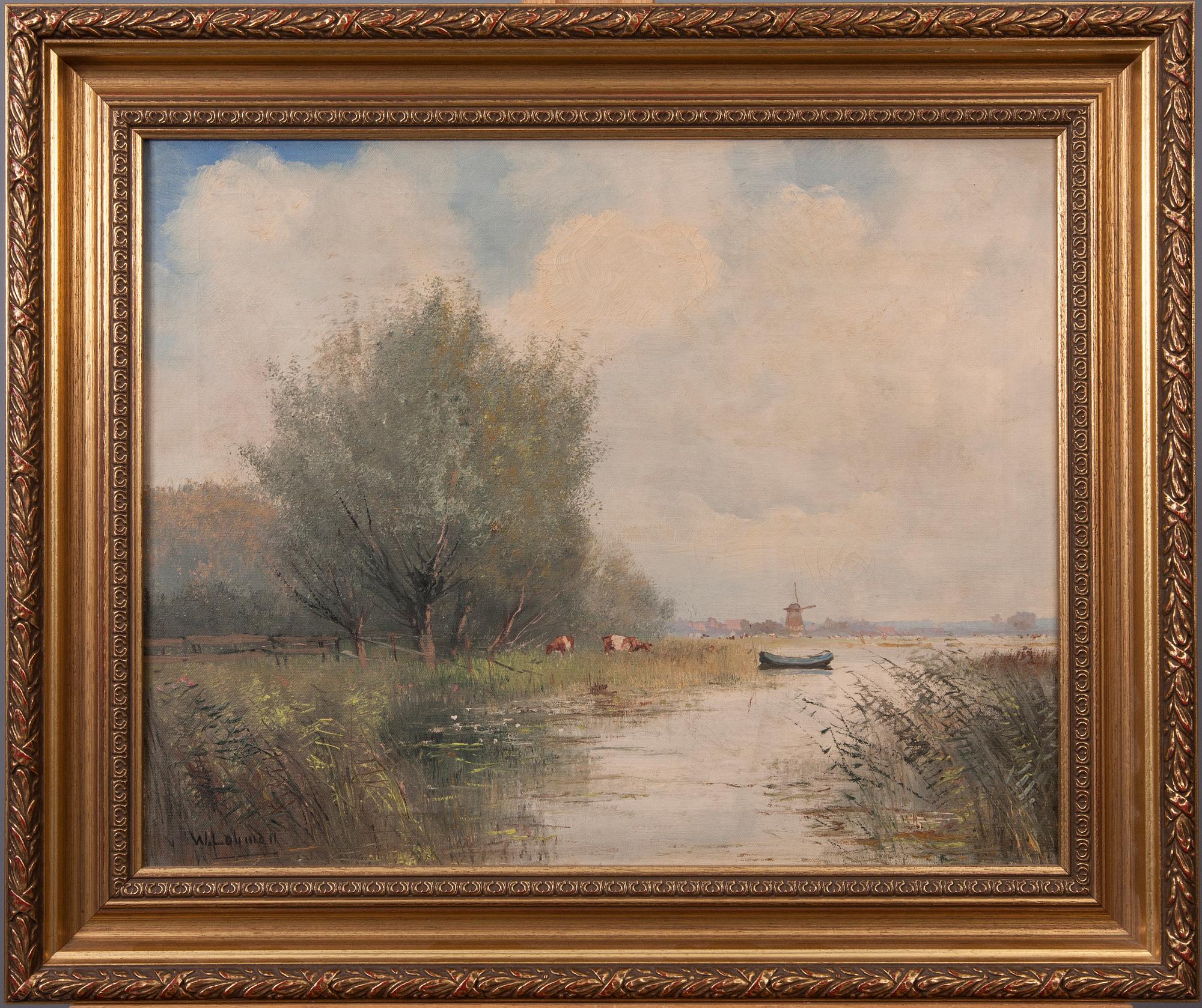 OKÄND KONSTNÄR, olja på duk, signerad W.Lohman, sekelskiftet 1800/1900.