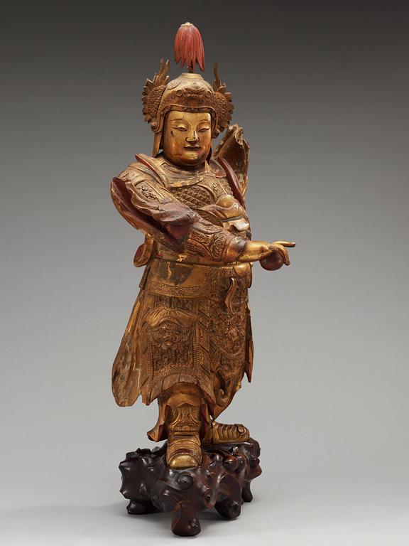 SKULPTUR, trä. Qing dynastin, omkring år 1800.