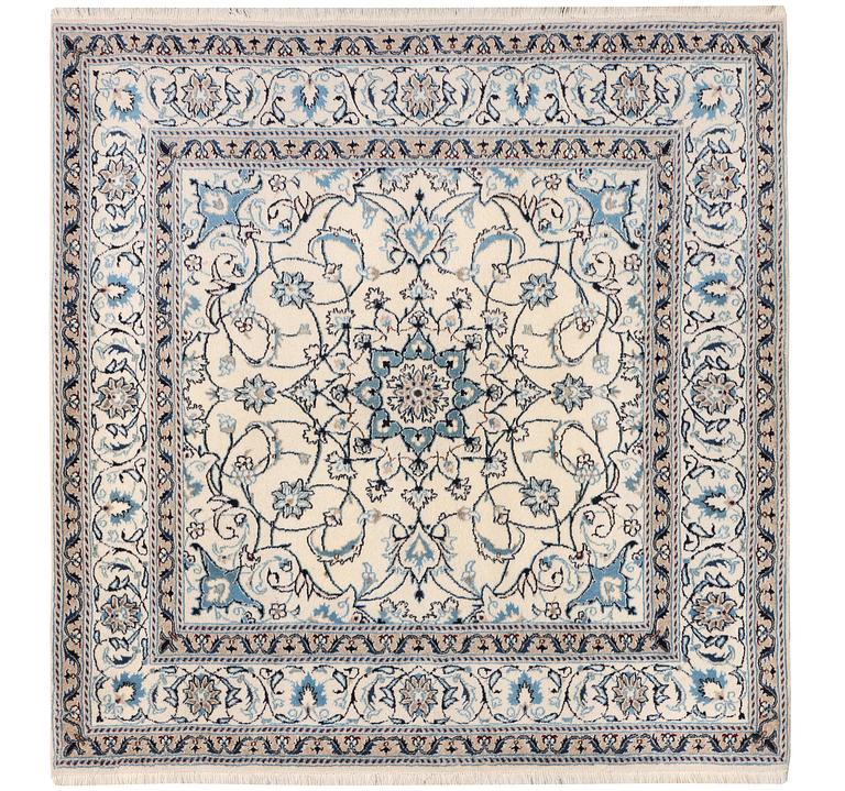 A Nain crug, part silk, c. 200 x 193 cm.