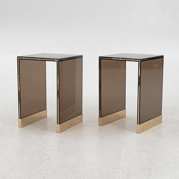 Bedside tables, a pair, 1970s.