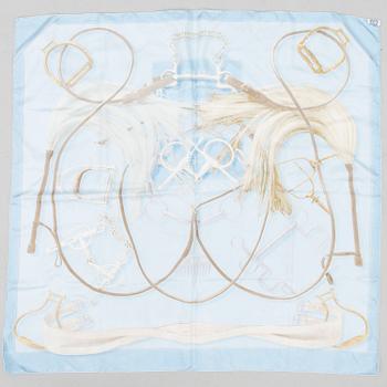 HERMÈS, SCARFAR, 2 st, "Projets Carrés" och "Les Clés".