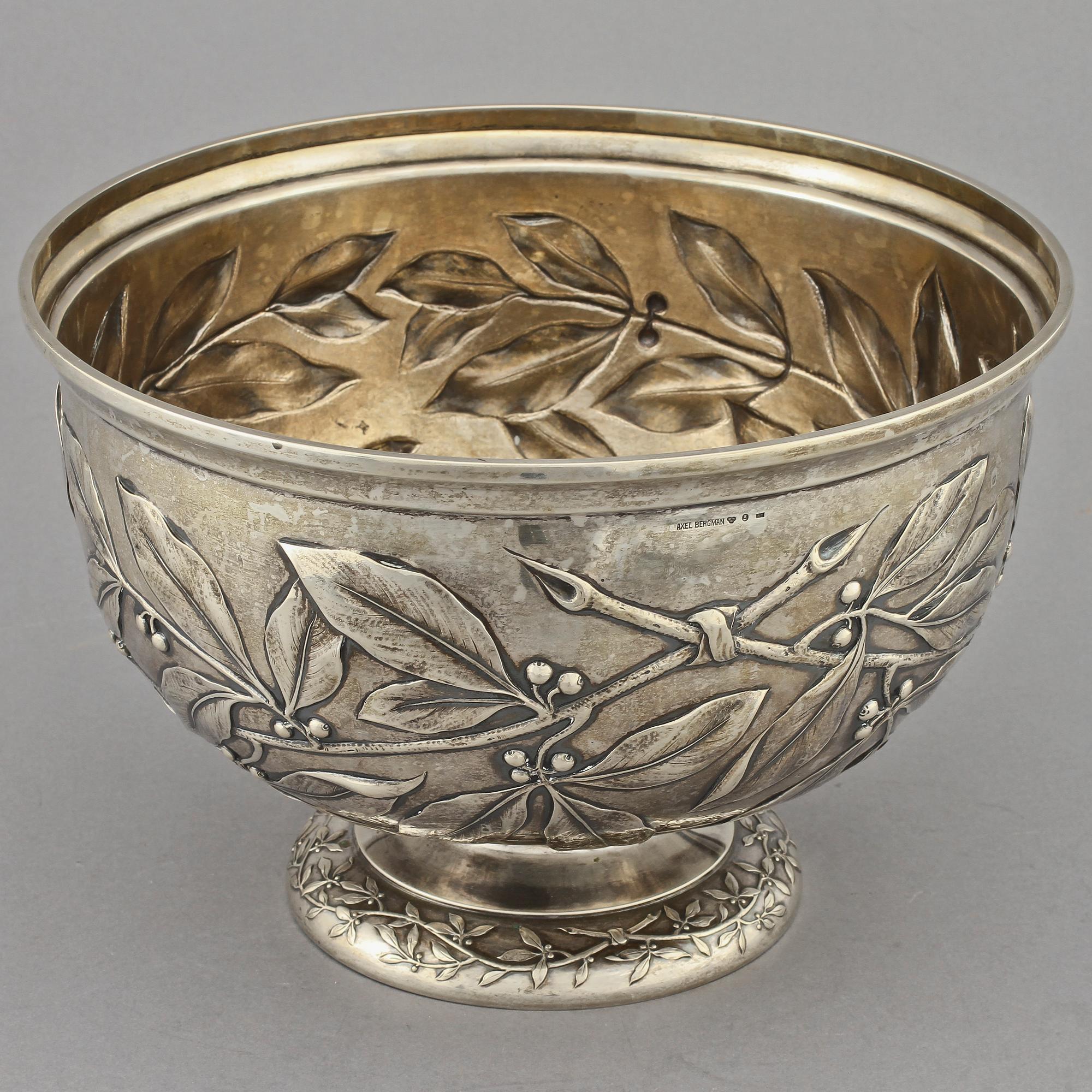 BÅLSKÅL, silver, Axel Bergman, Stockholm, 1901. Vikt 1310 g.