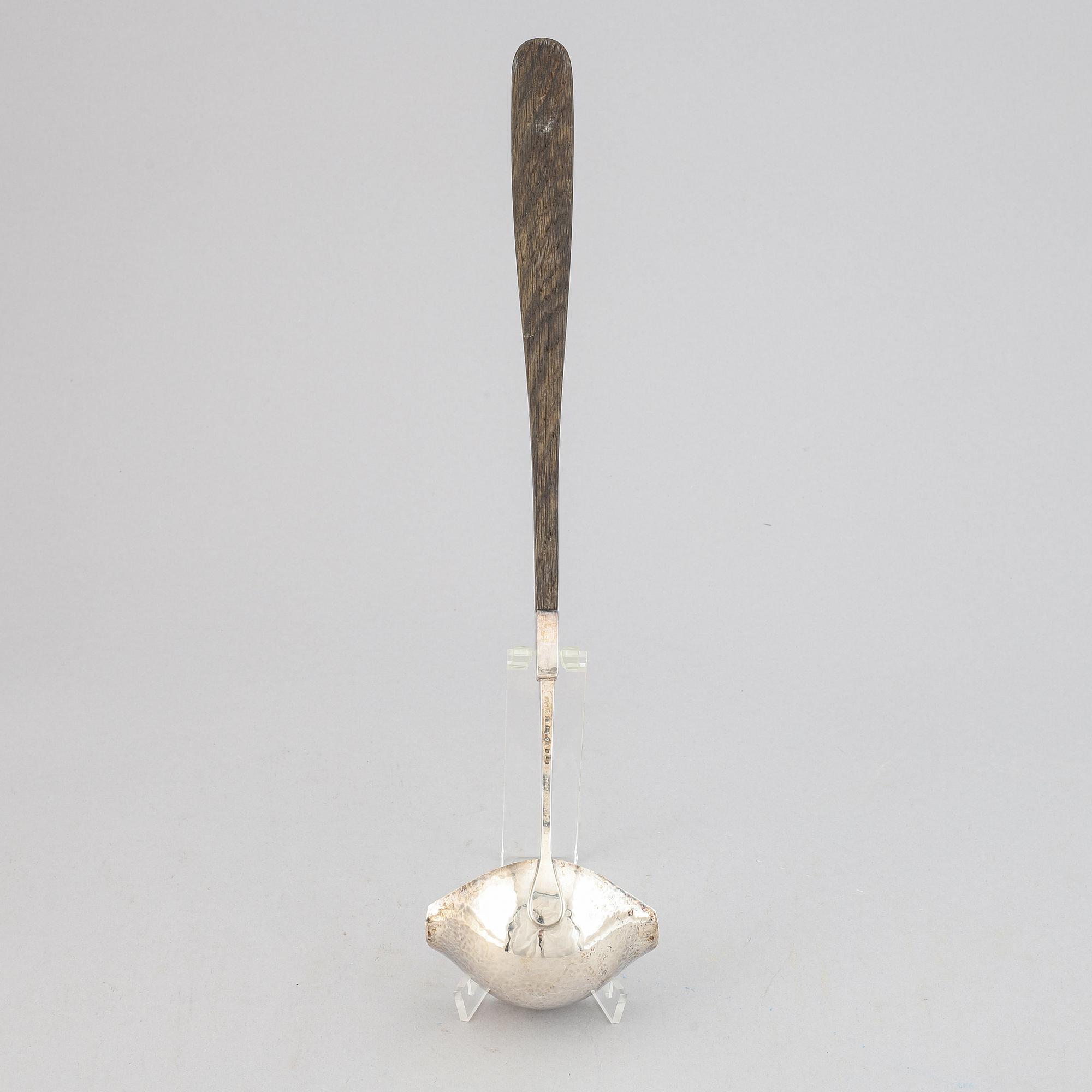 A sterling and wood punch ladle, mark of Anders Ericson, Kristianstad 1975.