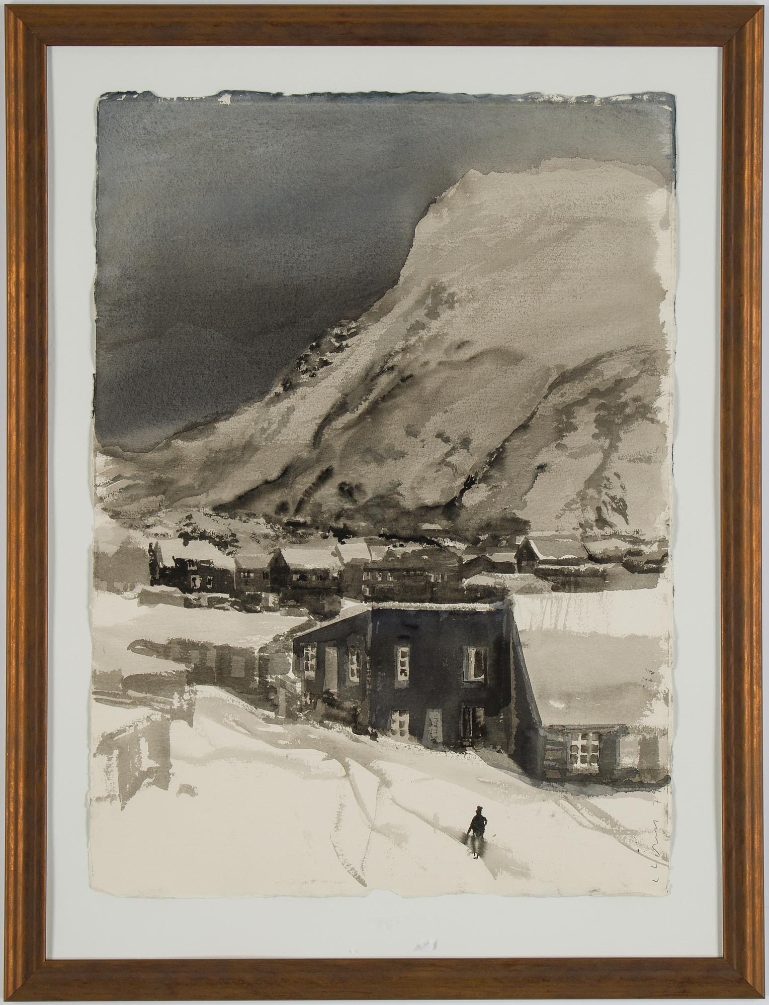 Lars Lerin, akvarell, signerad L Lerin och daterad -79.