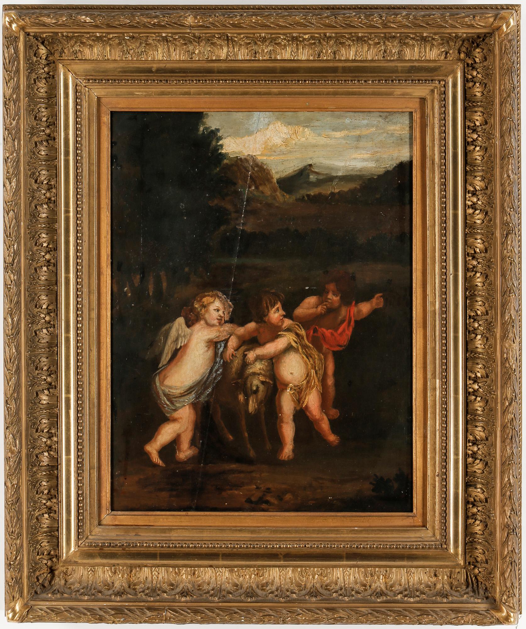 OKÄND KONSTNÄR, olja på pannå, ej signerad, 17-1800-tal,
