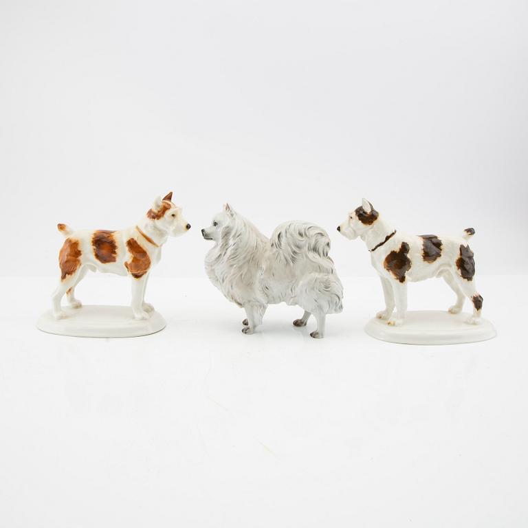 Figurines 3 pcs Hutschenreuther and Rosenthal Germany mid-20th century porcelain.