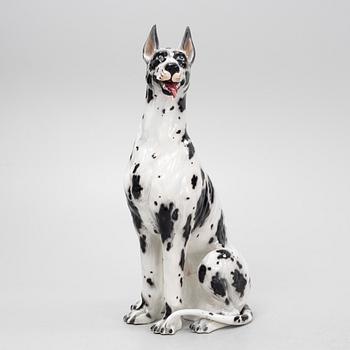 A ceramic decorative sculpture of a dog, late 20th Century.