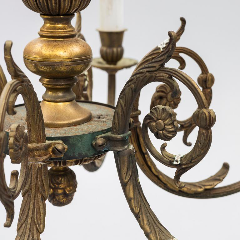 Einar Bäckströms Metallvarufabrik, Chandelier, model 4834/6, mid-20th century, Gustavian style.