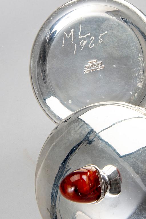 Anders Olsson skål samt ask med lock silver Mexiko 1900-tal.