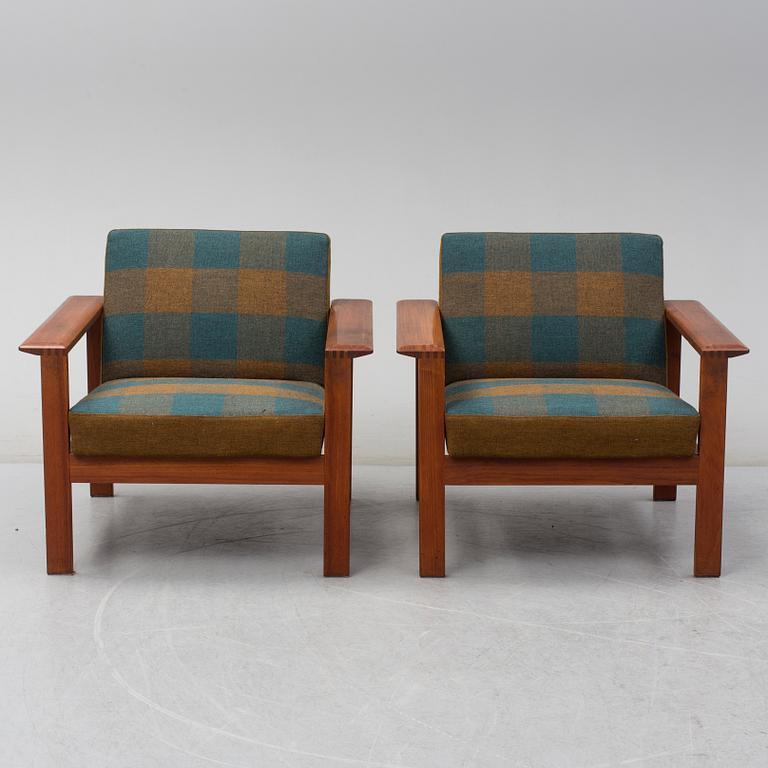 A pair of 'Kubus' easy chairs by Gerhard Berg for Stokke, Norway.