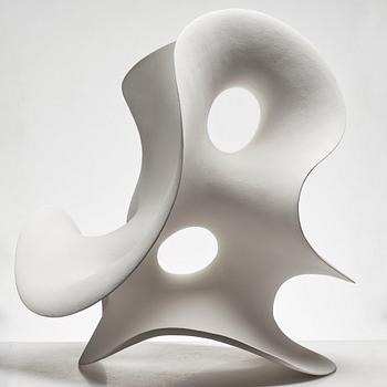 Eva Hild, a white stoneware sculpture, "Loop 649", Sweden 2005.