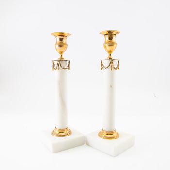 Candelabras, a pair, Late Gustavian around 1800.