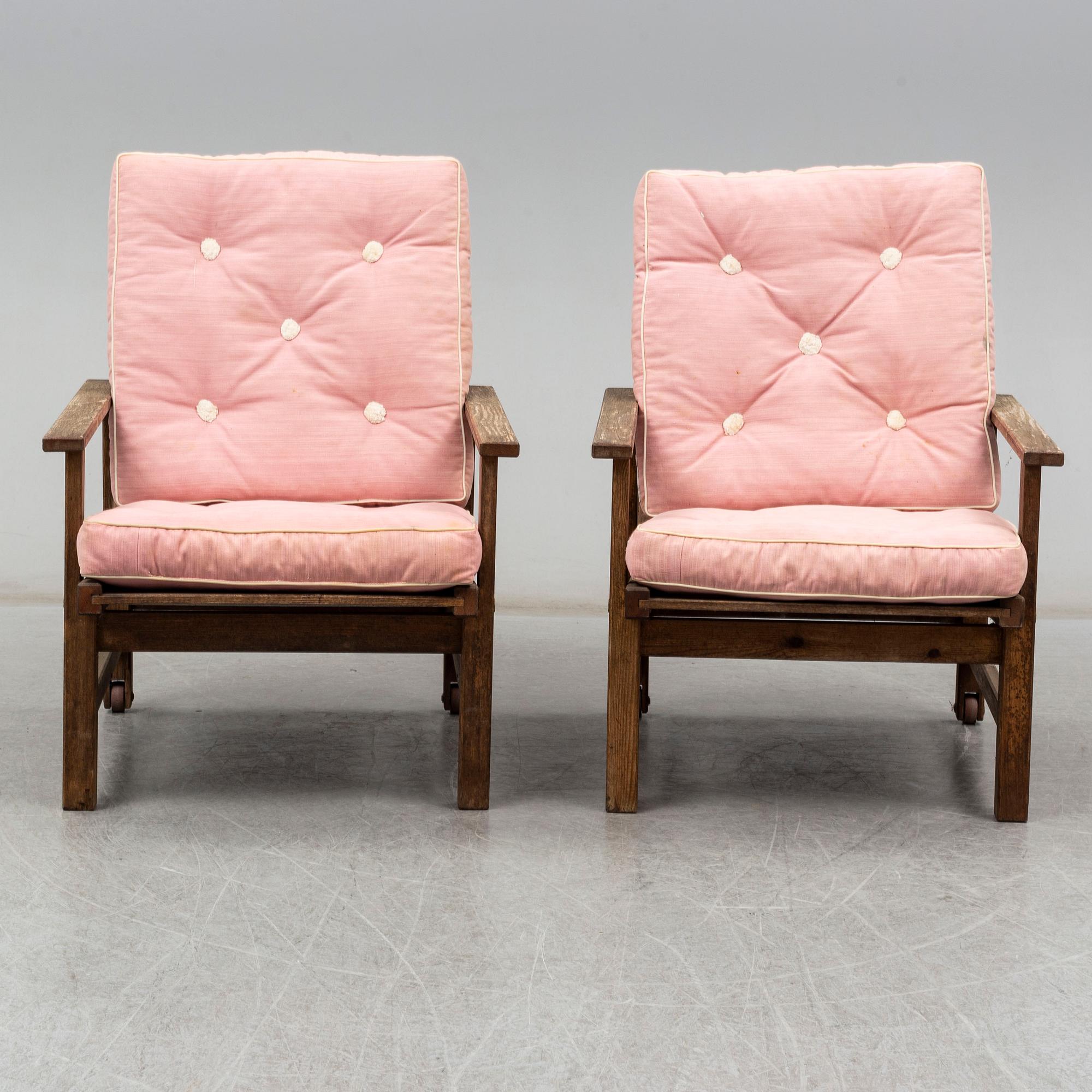 ELSA STACKELBERG, a pair of pine garden armchairs from Fri Form AB.