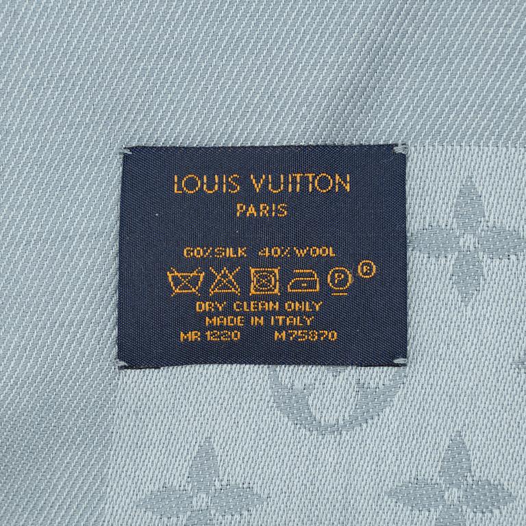 Louis Vuitton, a monogram silk and wool mix shawl.