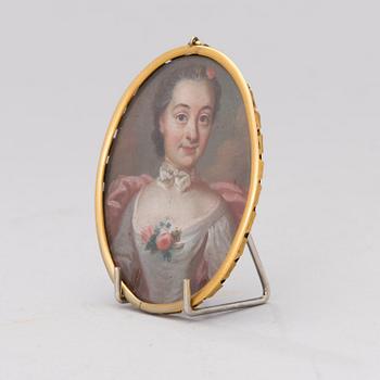 A Swedish 18th century miniature attributed to Johan Stålbom.