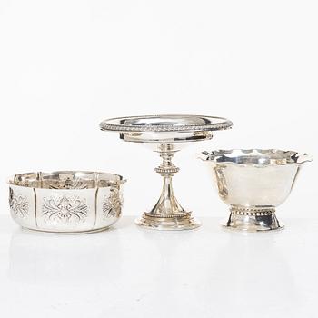 Three silver bowls , including GAB, 20th century.