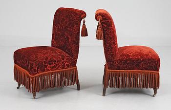 SALONGSGRUPP, 5 delar, klunkestil, sent 1800-tal.