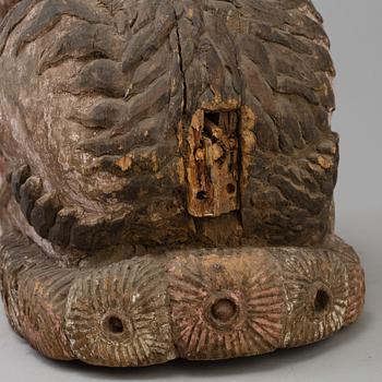 A wooden mythical beast, Southeast Asia, early 20th Century.