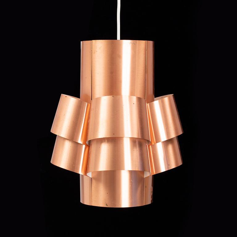 A copper ceiling lamp by Torsten Orrling, Hans-Agne Jakobson AB, MArkaryd, second half of the 20th century.