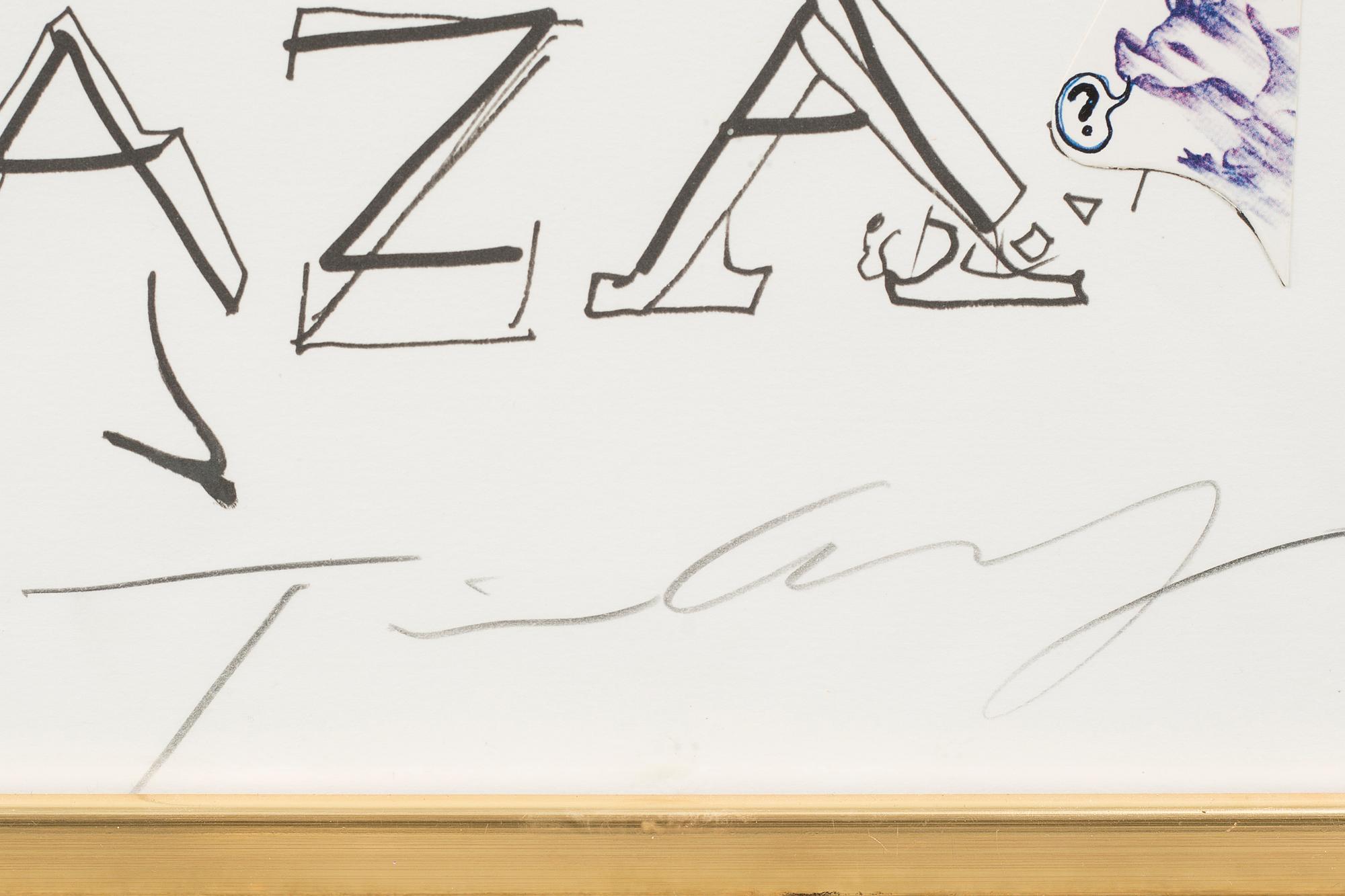 JEAN TINGUELY, color lithography / collage, signed and numbered 616/999.