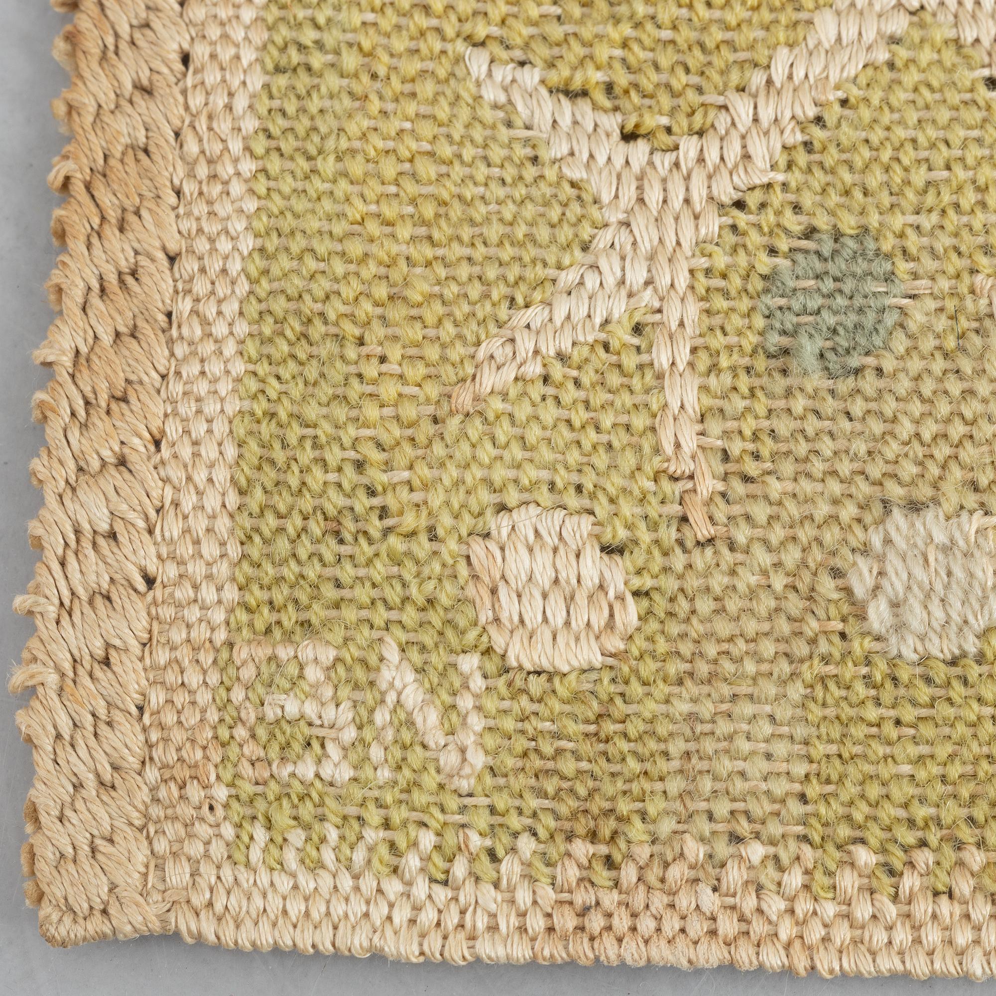 Barbro nilsson, a tapestry weave 'Gul kvist' textile, signed BM, c. 31 x 34 cm.