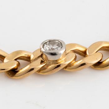 Armband, 18K guld pansarlänk med briljantslipade diamanter och safirer, Balestra.