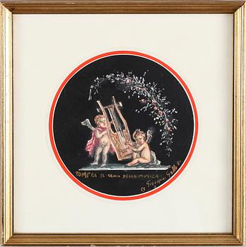 Giuseppe Galli Bibiena · OKÄND KONSTNÄR, gouache, signerad Giovanni Galli.