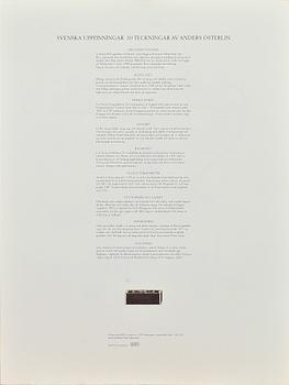 ANDERS ÖSTERLIN, litografier, mapp, "Svenska uppfinningar", signerade och numrerade 65/250.