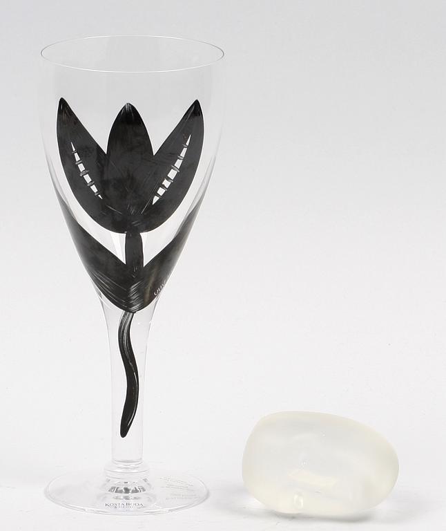 KONSTGLAS, 2 st, glas, Ulrika Hydman samt Bertil Vallien, Kosta Boda.