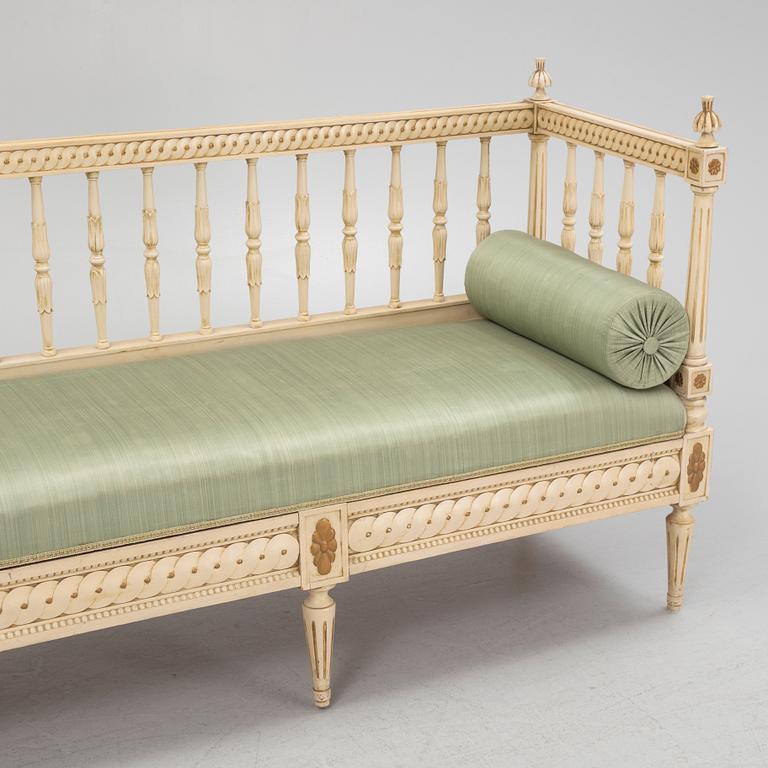 A Gustavian style sofa, late 19th century.