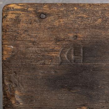 A pine table, 19th Century.