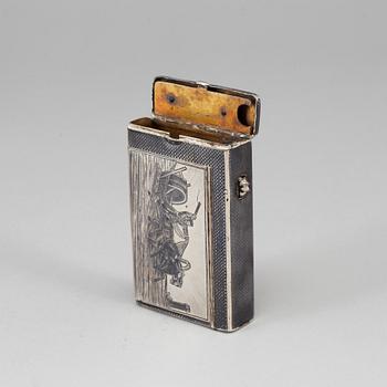 NICOLAI KEMPER, dosa/etui, silver och niello, Moskva 1882.