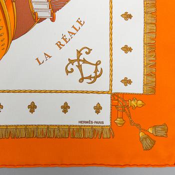 SCARVES, 2 st, "Vue Du Carosse de la Galère la Réale" samt "Tigre Royal", Hermès.