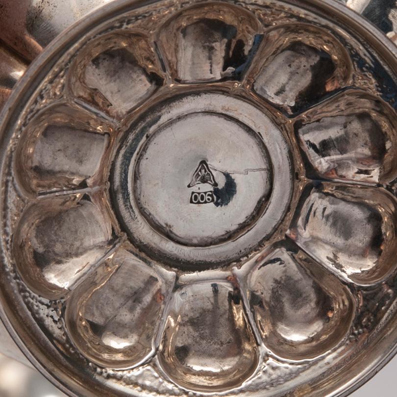 TESERVIS, 4 delar, silver, utländska stämplar, 1900-talets första hälft. Totalvikt 1702 g.