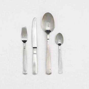 Jacob Ängman, bestickservis, 36 delar, silver, modell "Rosenholm", GAB, Stockholm och Eskilstuna, 1944-70.