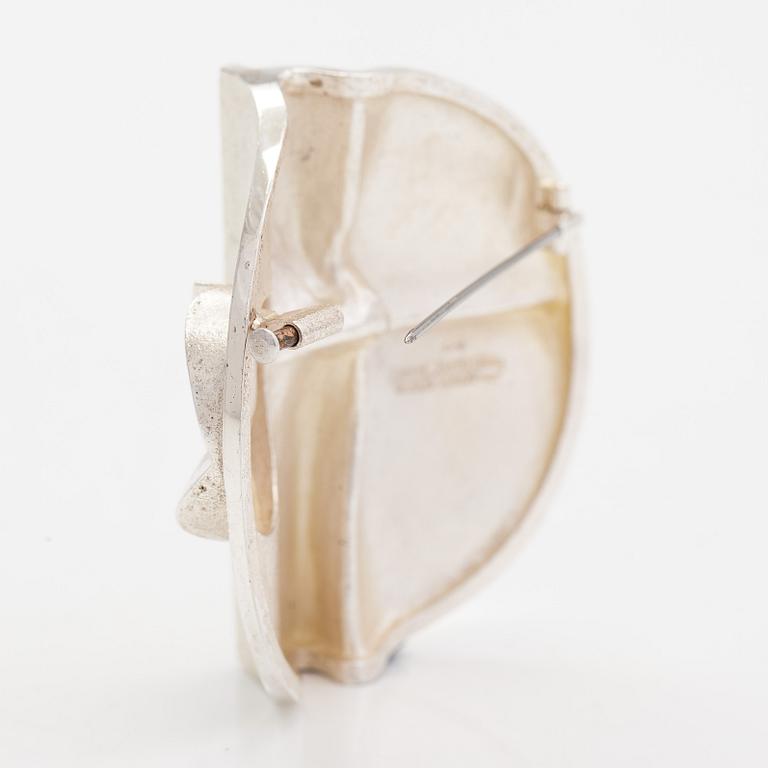 Björn Weckström, a sterling silver brooch 'Vela' for Lapponia 1970.