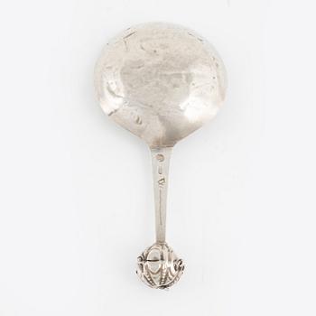 A Swedish Silver Vodka Spoon, mark of Conrad Gadd, Kristianstad 1734.