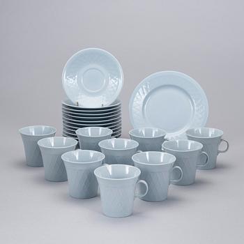 KAFFEKOPPAR, 10 st, och ASSIETTER, 2 st, Arabia 1960-tal.