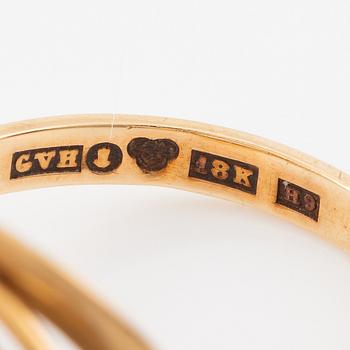 Ring, 18K guld med månsten.