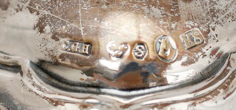 LJUSSTAKAR, 1 par, silver, CG Hallberg, Stockholm 1936.